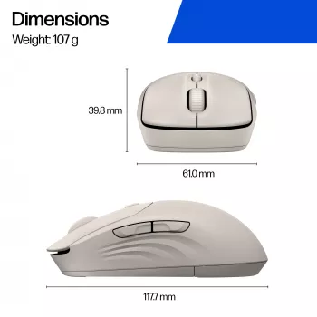 Ασύρματο ποντίκι HP 400 Quiet μαύρο — αμφίχειρο, RF & Bluetooth, 6000 DPI, 5 κουμπιά