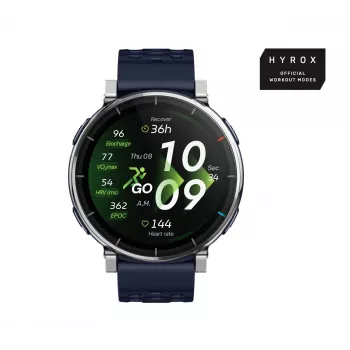 Smartwatch Amazfit W2558GL2N — 1,32 ίντσες (3,35 cm) AMOLED 466×466 px, GPS, 365 mAh, Λουράκι σιλικόνης (μπλε)