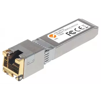 Intellinet Μονάδα πομποδέκτη, 10 Gigabit χαλκός SFP+, θύρα 10GBase-T (RJ45), 30 m, ταχύτητα μεταφοράς δεδομένων έως 10 Gbit/s με καλωδίωση Cat6a, Ethernet, Fiber/οπτική ίνα, συμβατό με MSA, ισοδύναμο με Cisco MA-SFP-10G-T, τρία χρόνια εγγύηση