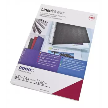 GBC εξώφυλλα βιβλιοδεσίας LinenWeave 250g/m² A4 κόκκινο (100), A4, κόκκινο, 250 g/m², 100 τεμ., Αίγυπτος