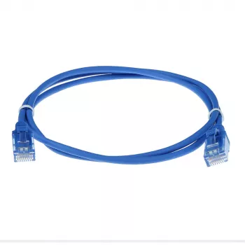 ACT μπλε 10 μέτρα LSZH U/UTP CAT6 Datacenter Slimline καλώδιο patch με βύσματα RJ45 χωρίς προεξοχές ασφάλισης