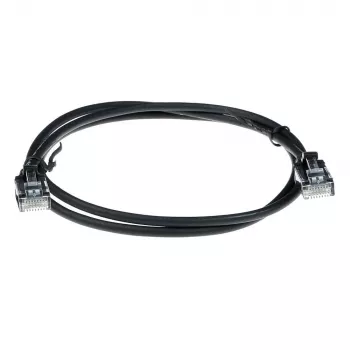 ACT μαύρο 10 μέτρα LSZH U/UTP CAT6 Slimline καλώδιο patch για κέντρα δεδομένων με προστασία ασφάλισης και βύσματα RJ45