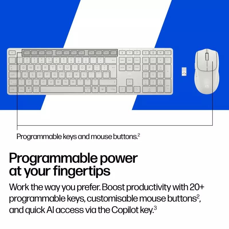 HP 490C Multi-Device Dual-Mode σετ πληκτρολογίου και ποντικιού, λευκό