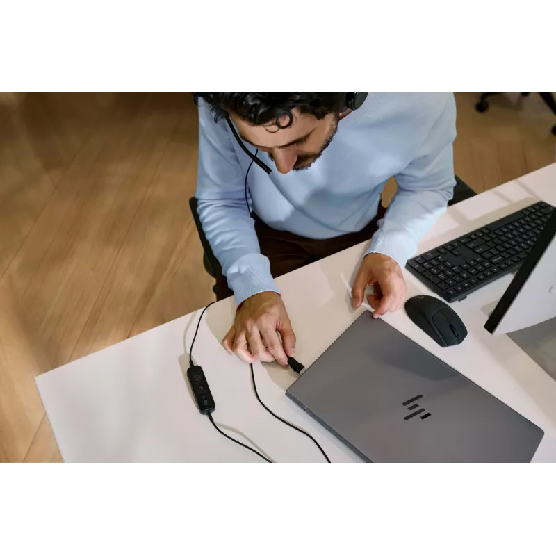 Ενσύρματο στερεοφωνικό headset HP Poly Mission 425 USB — Bulk, βάρος 132 g
