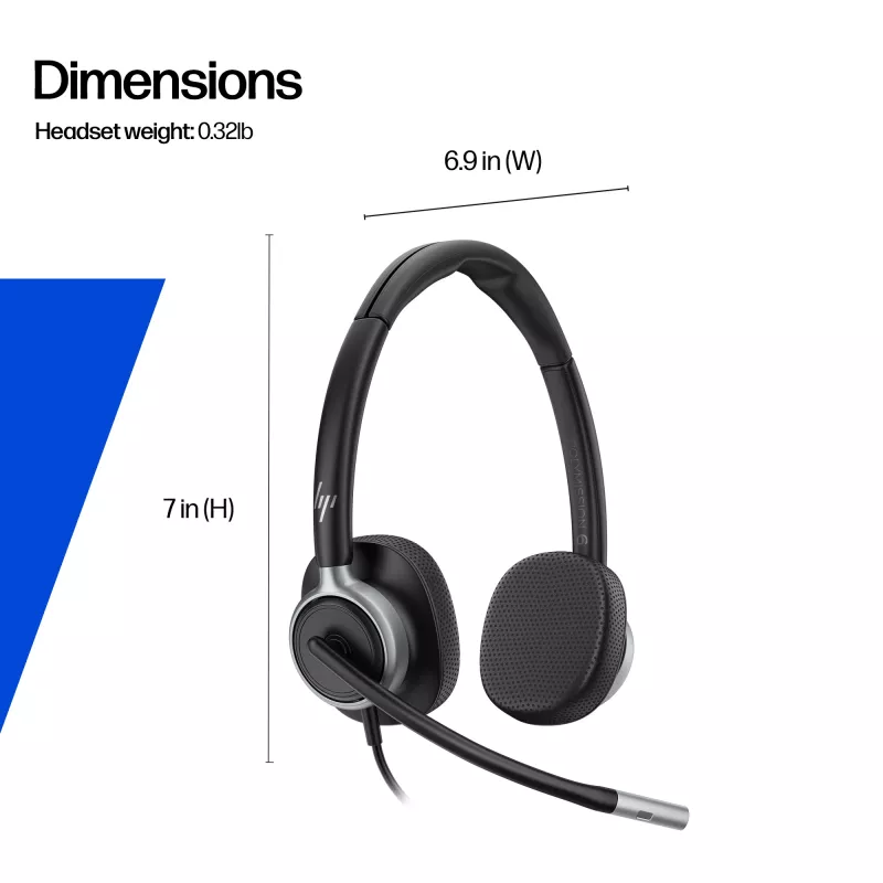 Ενσύρματο στερεοφωνικό USB headset HP Poly Mission 625 — over-ear, 147 g, σύνδεση USB (Bulk)