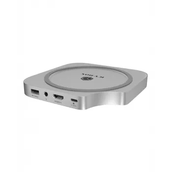 ICY BOX 7-in-1 USB Type-C DockingStation με υποδοχή M.2 NVMe, SSD, κάρτα μνήμης, M.2, 4 TB, USB 3.2 Gen 2 (3.1 Gen 2) Type-C, ασημί, αλουμίνιο