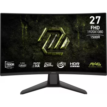 27 ίντσες MSI MAG 274CF X24 κυρτή οθόνη Rapid-VA, Full HD 1920×1080, 0,5 ms, 300 cd/m², VESA, μαύρο