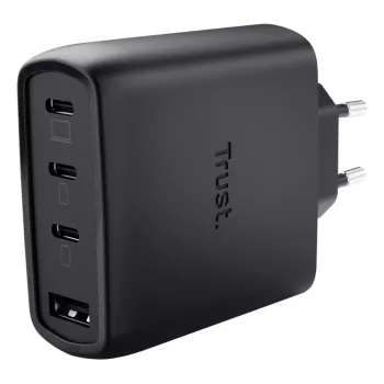 TRUST Maxo 65W AC γρήγορος φορτιστής εσωτερικού χώρου, 3× USB-C, μέγιστο 20V, καλώδιο 2m, μαύρος
