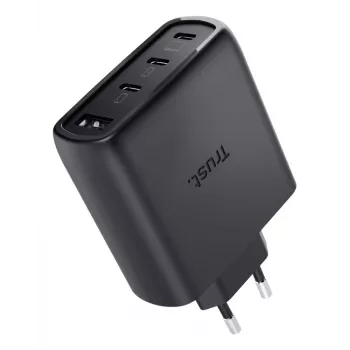 TRUST Maxo 65W AC γρήγορος φορτιστής εσωτερικού χώρου, 3× USB-C, μέγιστο 20V, καλώδιο 2m, μαύρος