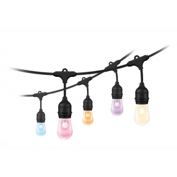 WiZ String Lights, Έξυπνη φωτογραφική αλυσίδα, Wi-Fi/Bluetooth, Μαύρο, Wi-Fi 4 (802.11n), 802.11b, 802.11g, LED, Πλαστικό