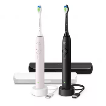 Επαναφορτιζόμενη ηχητική οδοντόβουρτσα Philips 3100 series HX4072/42 — 2 λαβές, 2 κεφαλές βούρτσας, μπαταρία Li‑Ion, λειτουργία Daily Care