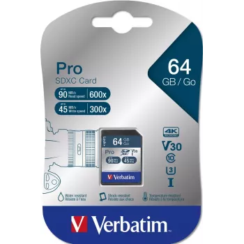 Μνήμη flash Verbatim Pro 64 GB SDXC UHS Class 10