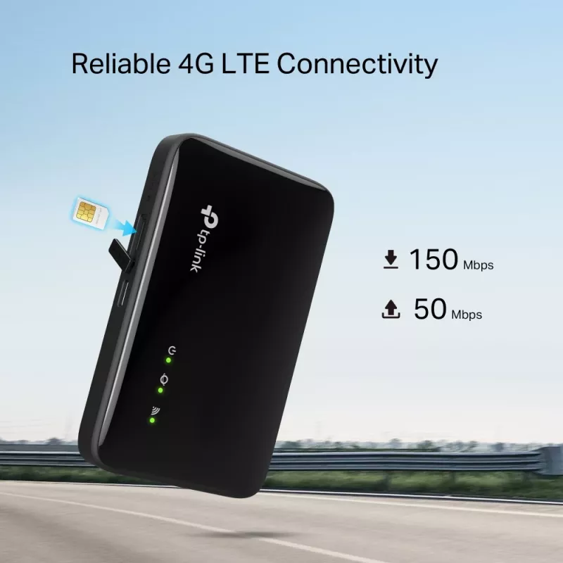 Ασύρματος router 4G TP-Link M7005, Single-Band 2,4 GHz, NanoSIM, Wi-Fi 6, μαύρο