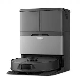 Ρομποτική σκούπα TP-Link Tapo RV50 Pro Omni — δοχείο σκόνης 0,28 L, μπαταρία 5200 mAh, βάση με δεξαμενή σκόνης 3 L
