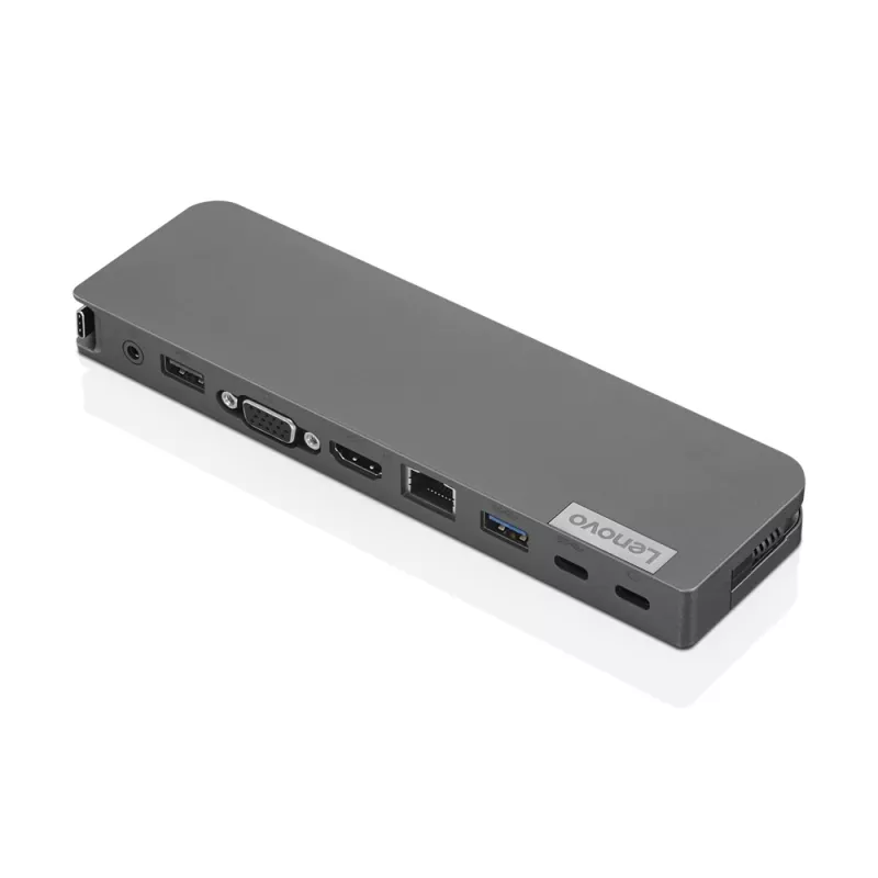 Lenovo 40AU0065EU USB-C Mini Dock, ενσύρματος σταθμός σύνδεσης, 65 W, HDMI, VGA, RJ-45, USB 3.0 (USB 3.2 Gen 1), USB-A, μαύρος