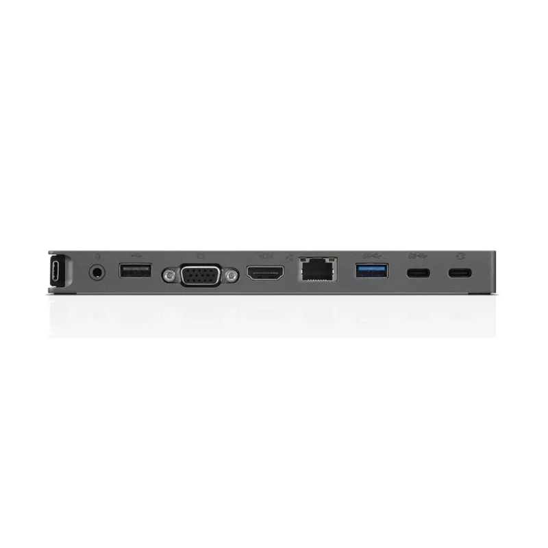 Lenovo 40AU0065EU USB-C Mini Dock, ενσύρματος σταθμός σύνδεσης, 65 W, HDMI, VGA, RJ-45, USB 3.0 (USB 3.2 Gen 1), USB-A, μαύρος