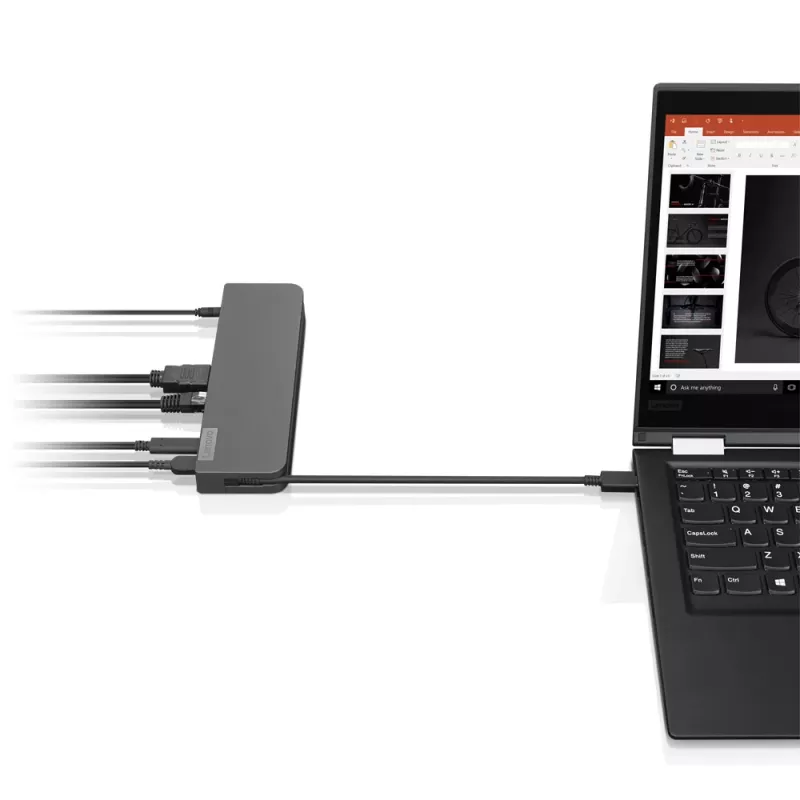 Lenovo 40AU0065EU USB-C Mini Dock, ενσύρματος σταθμός σύνδεσης, 65 W, HDMI, VGA, RJ-45, USB 3.0 (USB 3.2 Gen 1), USB-A, μαύρος