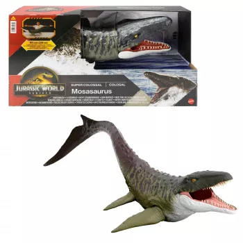 Jurassic World Rebirth Super Colossal Mosasaurus Φιγούρα δράσης, παιχνίδι δεινόσαυρου