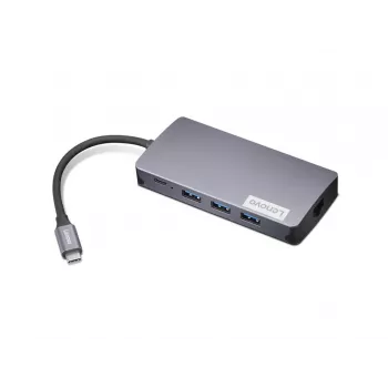 Προσαρμογέας docking Lenovo GX91M73946 USB-C ενσύρματος, 100 W, HDMI, VGA, 3x USB-A, αναγνώστης καρτών SD, Gigabit Ethernet, 4K@30Hz, γκρι