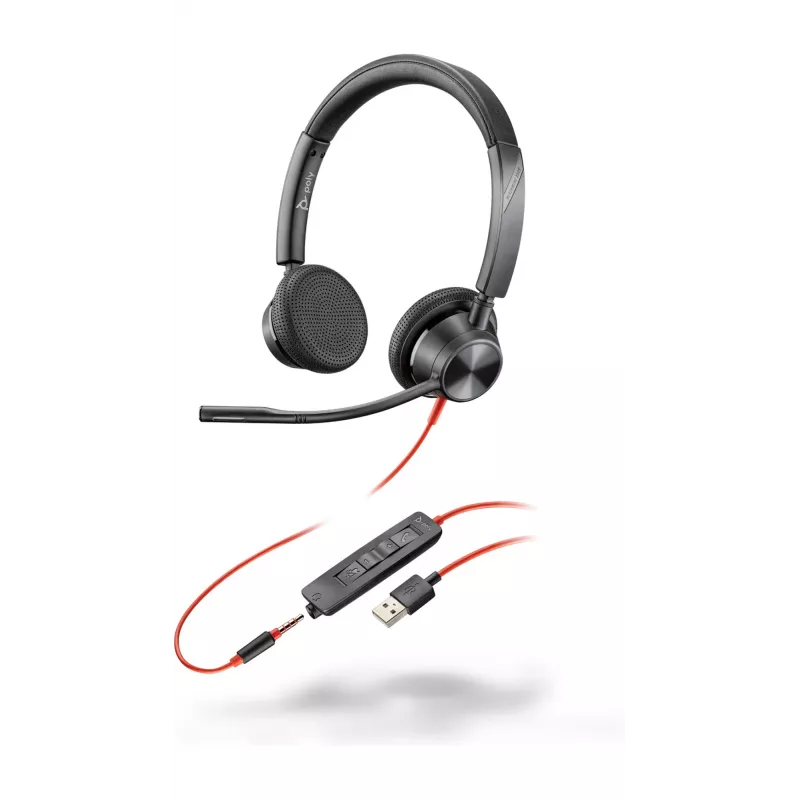 HP Poly Poly Blackwire 3325 USB-A Headset, ενσύρματο, γραφείο/call center, 130 g, Headset, Μαύρο