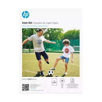 HP Iron-On Transfers για ανοιχτόχρωμα υφάσματα A4 (210 x 297 mm) 10 φύλλα