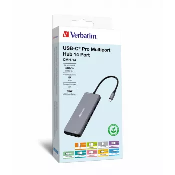 Verbatim CMH-14 USB Type-C 5000 Mbit/s ασημί