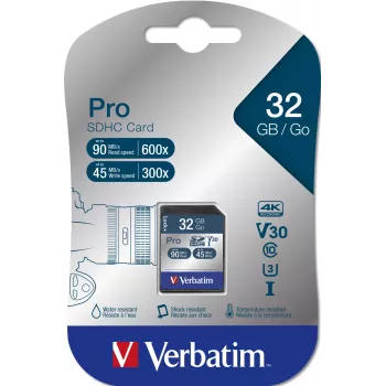 Μνήμη flash Verbatim Pro 32 GB SDHC UHS Κλάση 10