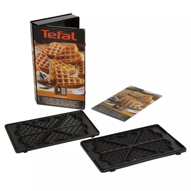 Tefal XA800612 πλάκες για βάφλες σε σχήμα καρδιάς για SW852 Sandwich Maker, μαύρο