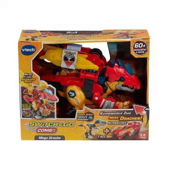 Φιγούρα παιχνιδιού VTech Switch & Go Combo Mega Dragon — μετασχηματιζόμενο σετ παιχνιδιού όχημα-δράκος