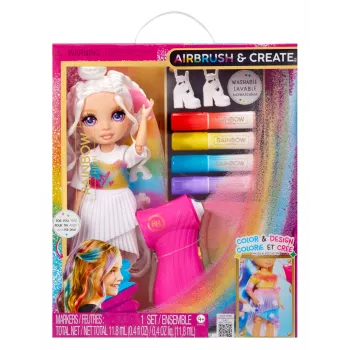 Rainbow High Air Brush & Create κούκλες μόδας – μωβ μάτια, κούκλα μόδας, θηλυκό, 4 ετών, αγόρι/κορίτσι, πολύχρωμο