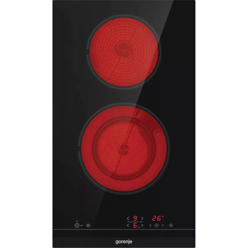 Gorenje Κεραμική εστία ECT322BCSC, Μαύρο, Εντοιχιζόμενη, Κεραμική εστία, Κεραμικό, 2 Ζώνη(-ες), 2 Ζώνη(-ες)