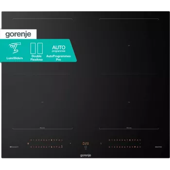 Gorenje Επαγωγική εστία GI6443BSCWF, Μαύρο, Εντοιχιζόμενη, 60 cm, Επαγωγική εστία, Κεραμικό γυαλί, 4 ζώνη(-ες)