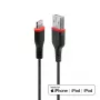 Lindy 1m Ενισχυμένο καλώδιο USB Type-A σε Lightning, 1 m, Lightning, USB A, αρσενικό, αρσενικό, Μαύρο