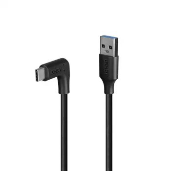 Lindy 1,5 m Καλώδιο USB 3.2 Type-A σε C, γωνιακό 90°, 10 Gbit/s