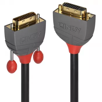 Lindy 2m Καλώδιο επέκτασης DVI-D Dual Link, Anthra Line, 2 m, DVI-D, DVI-I, αρσενικό, θηλυκό, Μαύρο