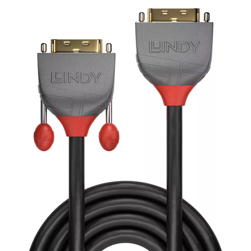 Lindy 2m Καλώδιο επέκτασης DVI-D Dual Link, Anthra Line, 2 m, DVI-D, DVI-I, αρσενικό, θηλυκό, Μαύρο