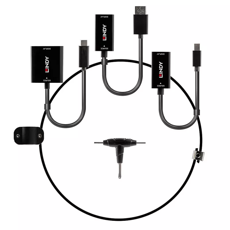 Lindy Βάση Μετατροπέα USB Type-C, mDP και DisplayPort σε HDMI 18G