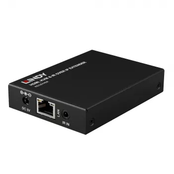 Lindy HDMI, KVM & IR over IP Extender, Δέκτης, Πομπός & Δέκτης, Ενσύρματο, 150 m, Cat5e, Cat6, μαύρο, Μέταλλο