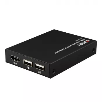 Lindy HDMI, KVM & IR over IP Extender, Δέκτης, Πομπός & Δέκτης, Ενσύρματο, 150 m, Cat5e, Cat6, μαύρο, Μέταλλο
