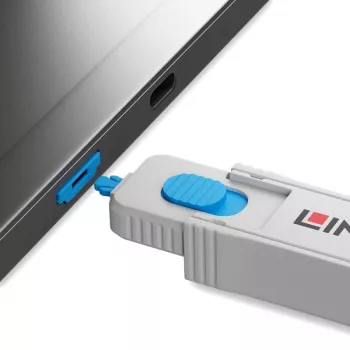 Lindy Kit Port Blocker HDMI, μπλε (1x κλειδί, 4x blockers), Port Blocker + κλειδί, HDMI, μπλε, γκρι, Ακρυλονιτρίλιο-Βουταδιένιο-Στυρόλιο (ABS), 1 τεμ., Σακούλα