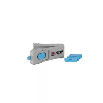 Lindy 40324 Port Blocker Port Blocker + κλειδί DisplayPort μπλε Ακρυλονιτρίλιο-Βουταδιένιο-Στυρόλιο (ABS) 5 τεμ.