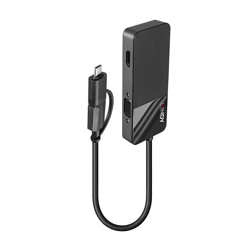 Lindy 43354 Σταθμός σύνδεσης laptop/USB port replicator USB 3.2 Gen 1 (3.1 Gen 1) Type-A + Type-C μαύρο