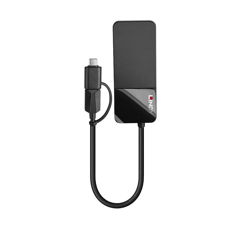 Lindy 43354 Σταθμός σύνδεσης laptop/USB port replicator USB 3.2 Gen 1 (3.1 Gen 1) Type-A + Type-C μαύρο