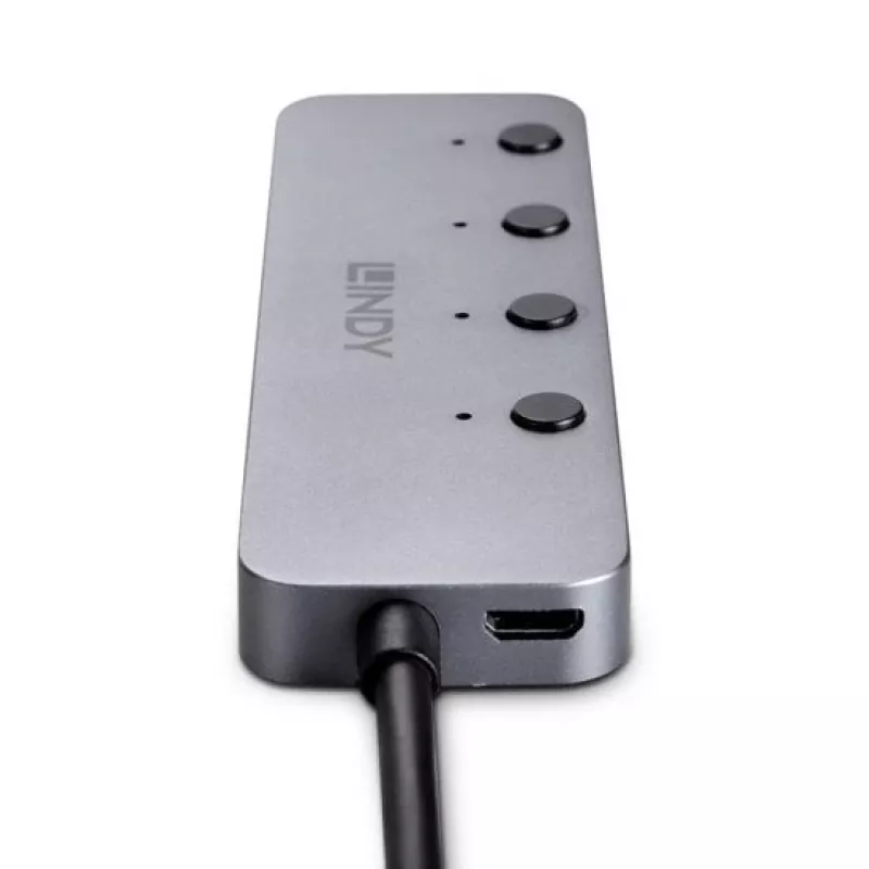 Lindy 4 Port USB 3.2 Type C hub με διακόπτες on/off