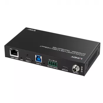 Lindy 100m Cat.6A 2 Host USB 3.2 Gen 1 HDBaseT extender, πομπός & δέκτης δικτύου, 100 m, 480 Mbit/s, Cat6a, VS6320, φωσφορούχος μπρούντζος