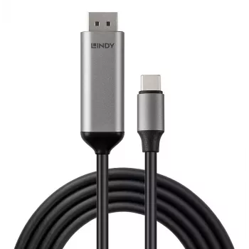Lindy 43504 προσαρμογέας καλωδίου βίντεο 2 m USB Type-C DisplayPort γκρι