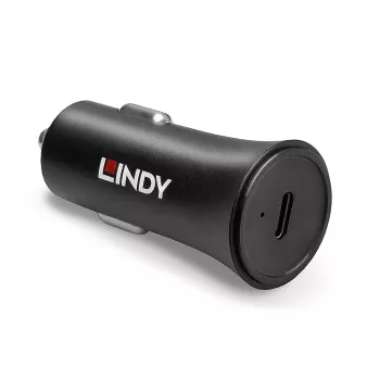 Lindy Single Port USB Type C PD Φορτιστής αυτοκινήτου, 27 W, αυτοκίνητο, αναπτήρας, 12 V, 3 A, μαύρο
