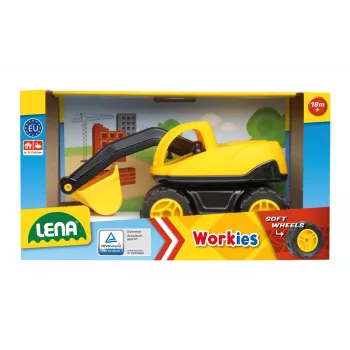 Κουτί εκσκαφέα παιχνιδιού Lena 01261 – Παιδικό σετ κατασκευής, πλαστικό μοντέλο