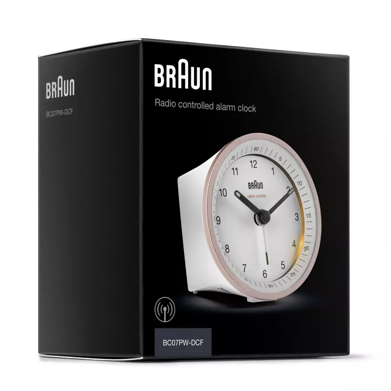 Braun BC07 Ξυπνητήρι χαλαζία Ροζ, Λευκό