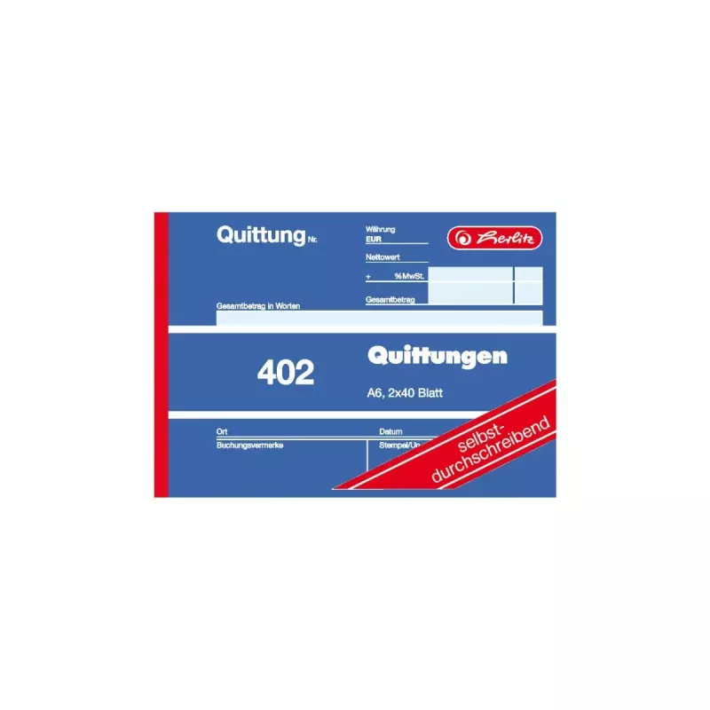 Μπλοκ αποδείξεων Herlitz 7876147 A6 80 φύλλα